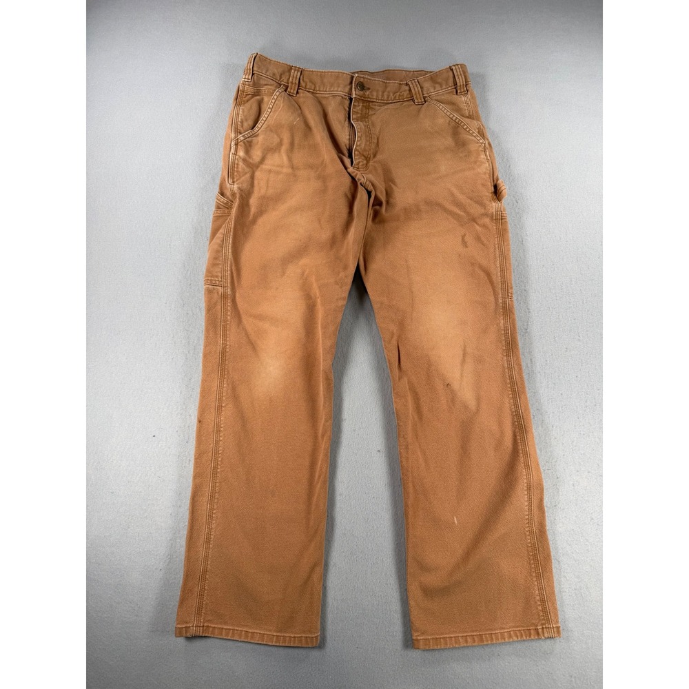 Y2k Carhartt Rugged Flex Relaxed Fit Duck Utility Work Pants Brown 36x32
